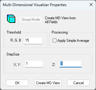 Visualizer Properties dialog